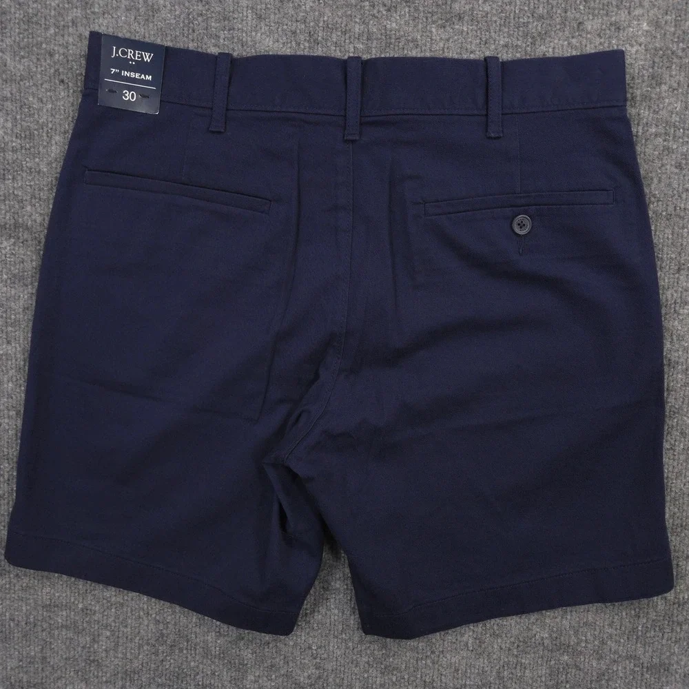 J Crew Flex Chino Shorts Mens 30 Navy Blue Stretch Twill 7